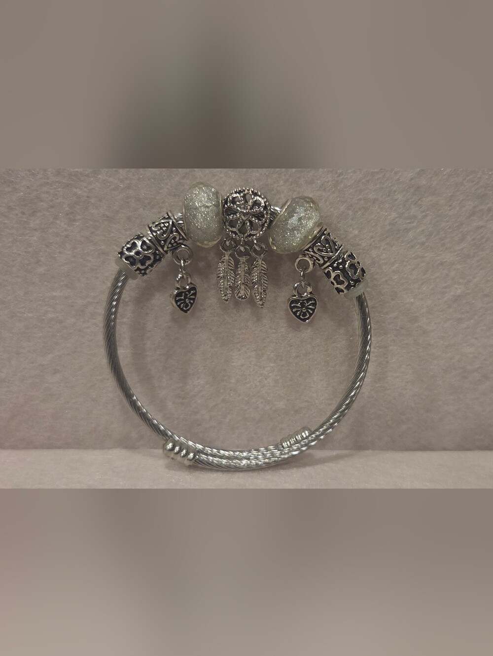Dreamcatcher Charm Bangle with Glitter Beads